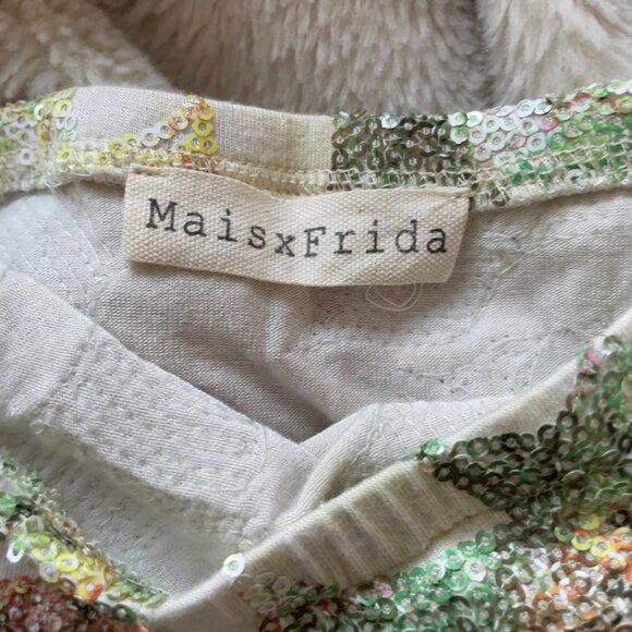 Mais x Frida | "Fiore" pastel green sequin strapless mini bodycon dress | Size S - Picture 7 of 8